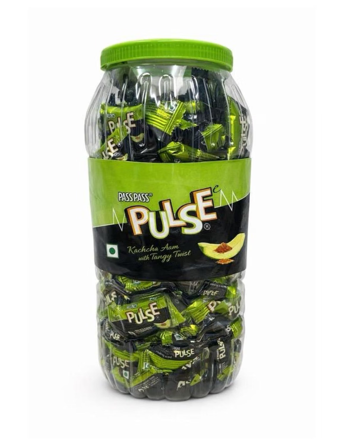 Pulse Candy with triple Twist MIX jar |175+2=177 pcs| ORANGE, GUAVA,PINEAPPLE FLAVOUR ALL TOGETHER