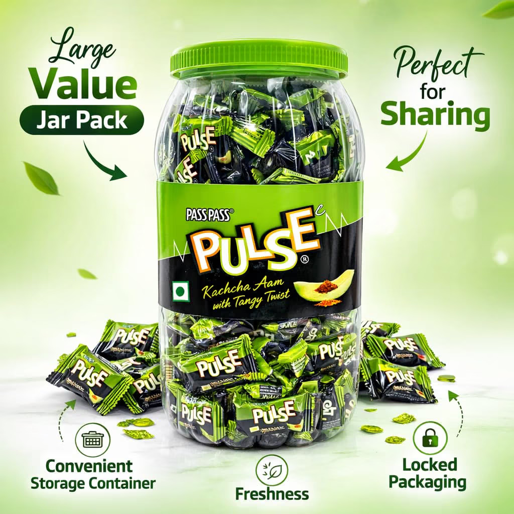 Ds Group Pulse Candy Triple Twist Mix Jar, Orange, Guava & Pineapple, 177 Pieces – view 4