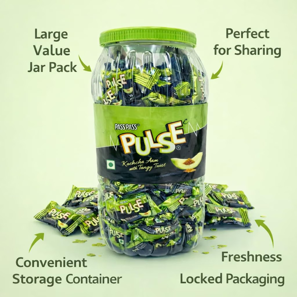 Ds Group Pulse Candy Triple Twist Mix Jar, Orange, Guava & Pineapple, 177 Pieces – view 5
