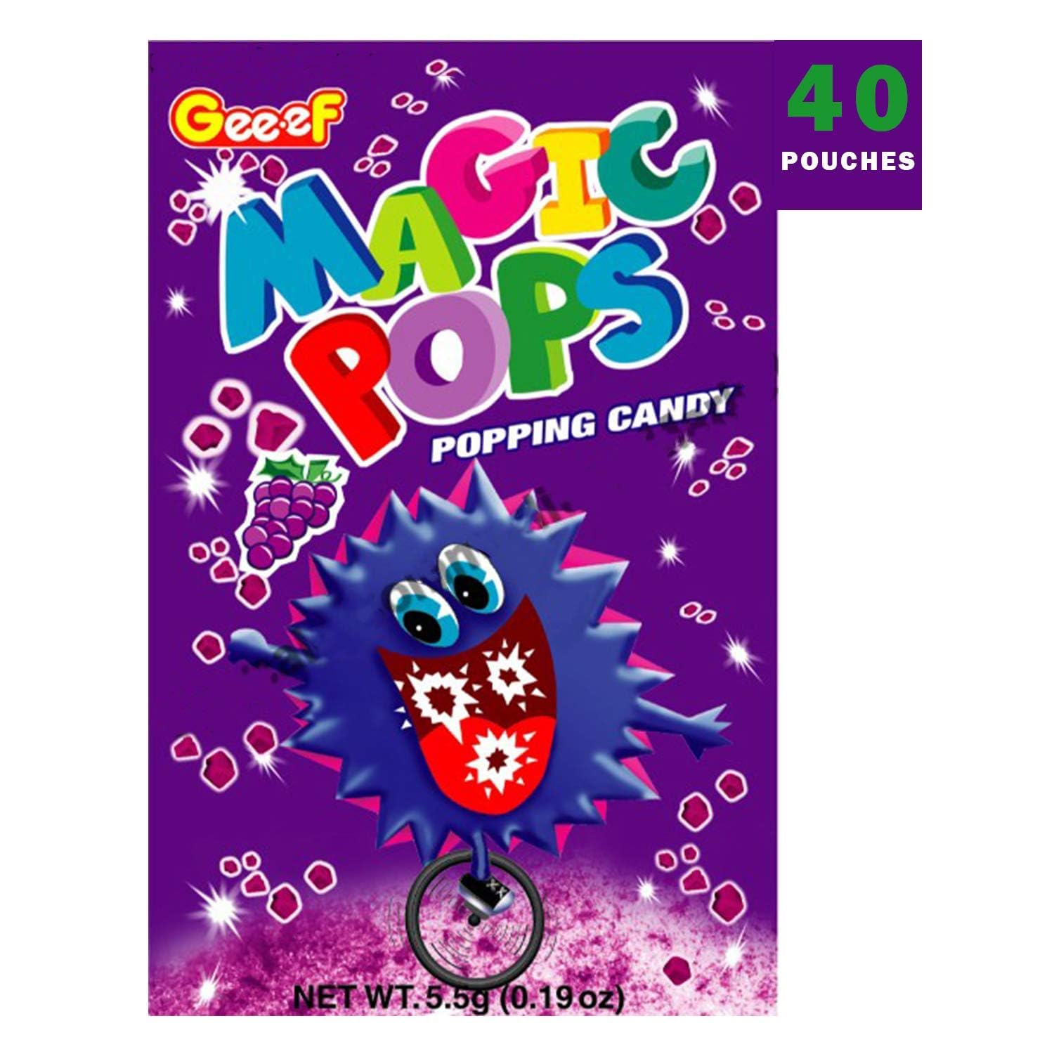 Geef Magic Pops Popping Candy, Grape Flavor, 5.5g x 40 Sachets – view 2