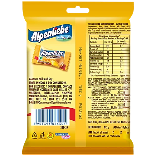Alpenliebe Creamfills Butter Toffee, 151.2 g (40 x 3.5 g) – view 2