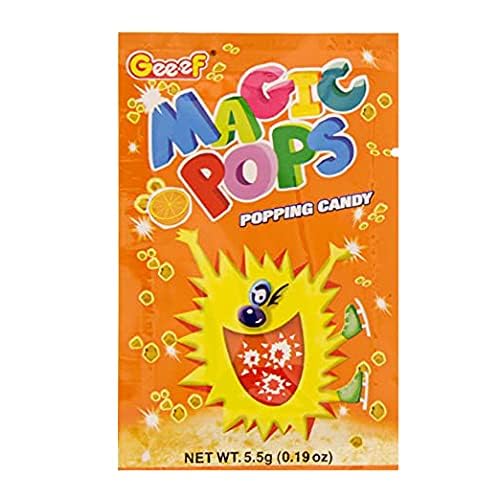 Gee.ef Magic Pops Popping Candy, Orange Flavor, 40 Pouches – view 3