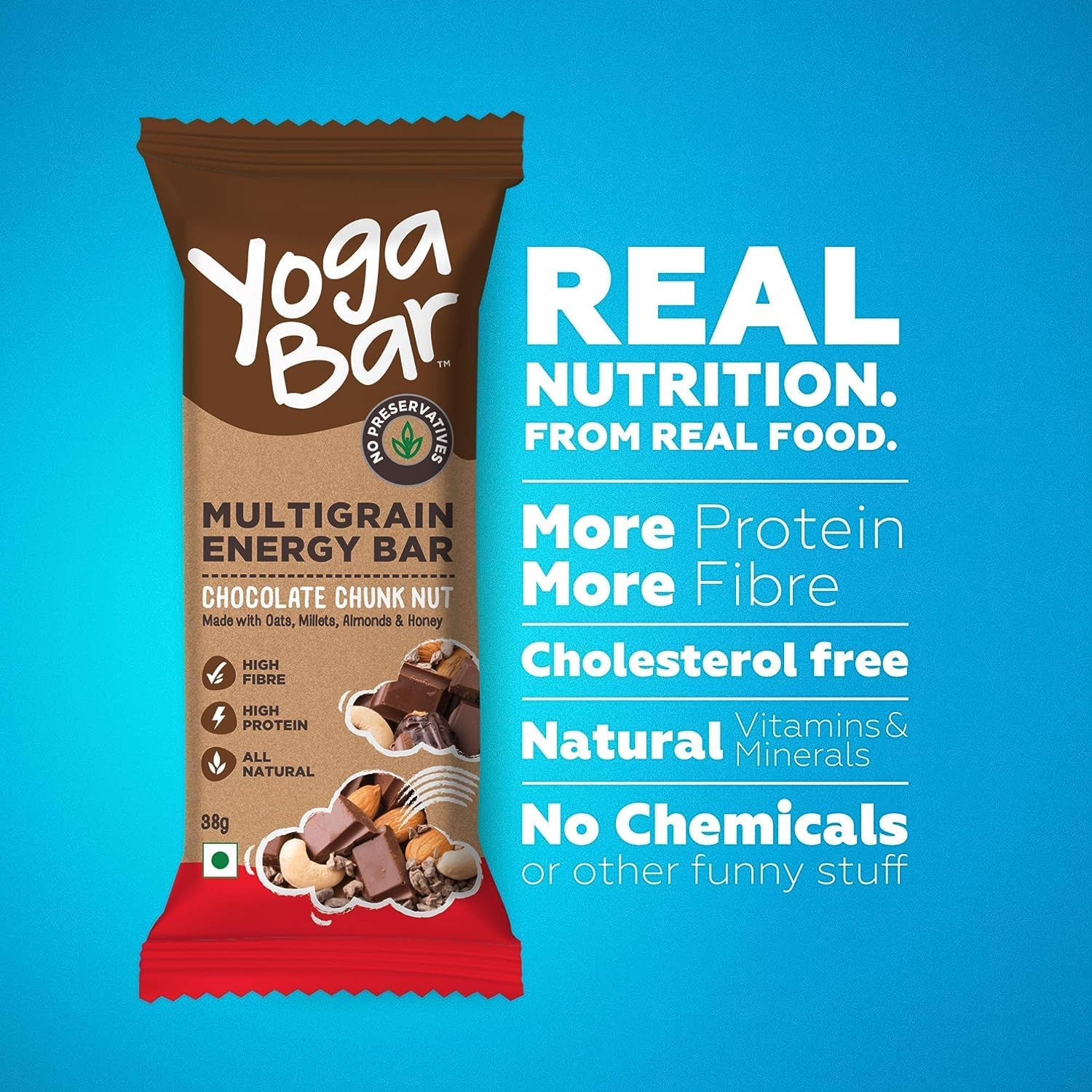 Yogabar Chocolate Chunk Multigrain Energy Bars, Pack of 10 – view 6