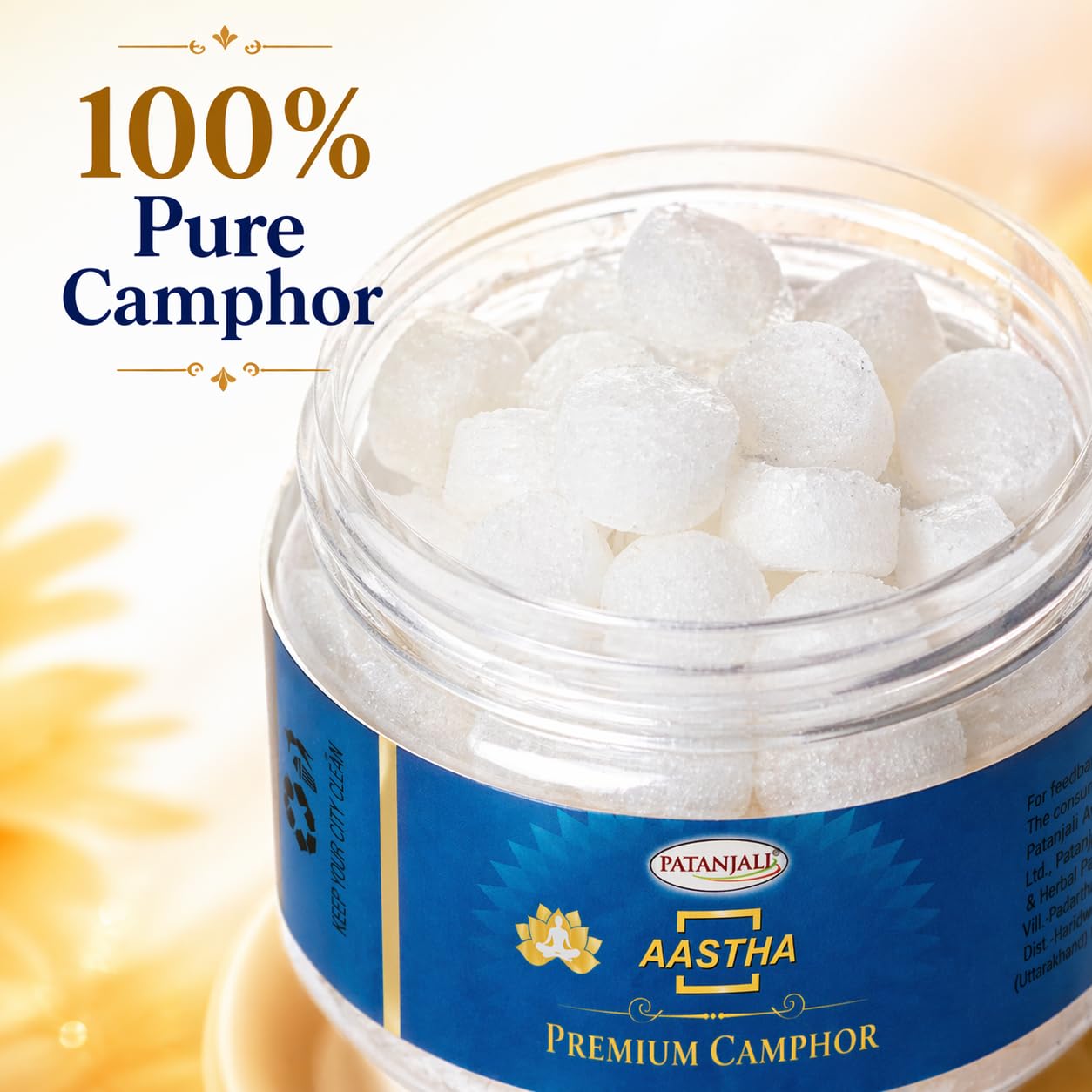 Patanjali Aastha Premium Camphor Tablets for Puja, Havan & Aromatherapy, 25 g Each, Pack of 6 – view 4