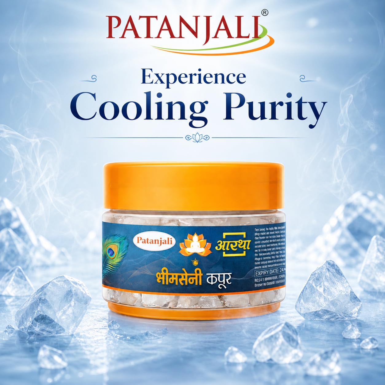 Patanjali Aastha Bhimseni Kapoor Camphor Crystals, 25g Each Jar, Pack of 4 – view 3
