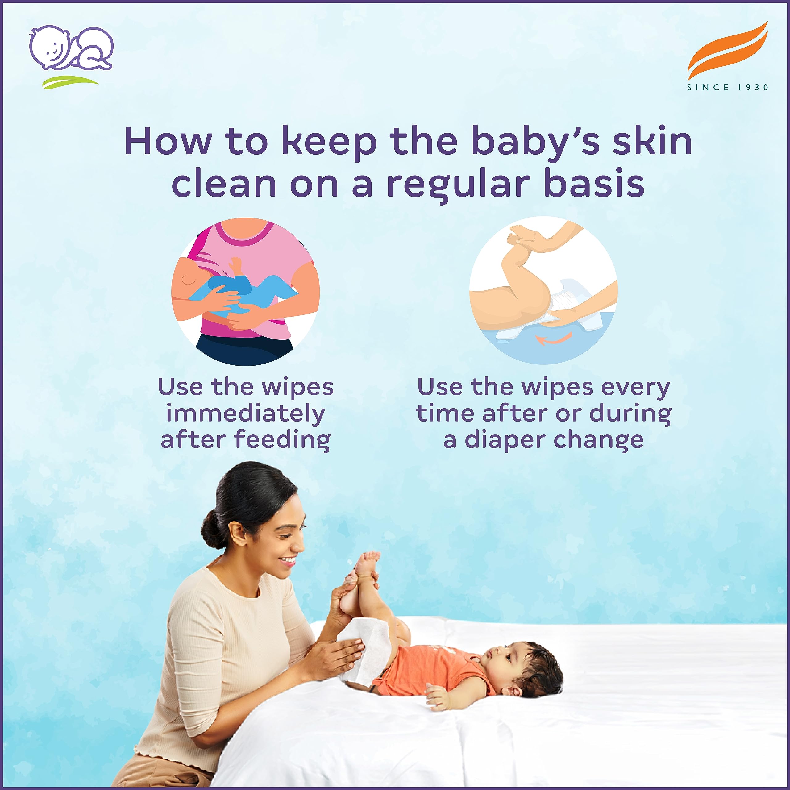 Himalaya Gentle Baby Wipes, 72 Wipes,White – view 5
