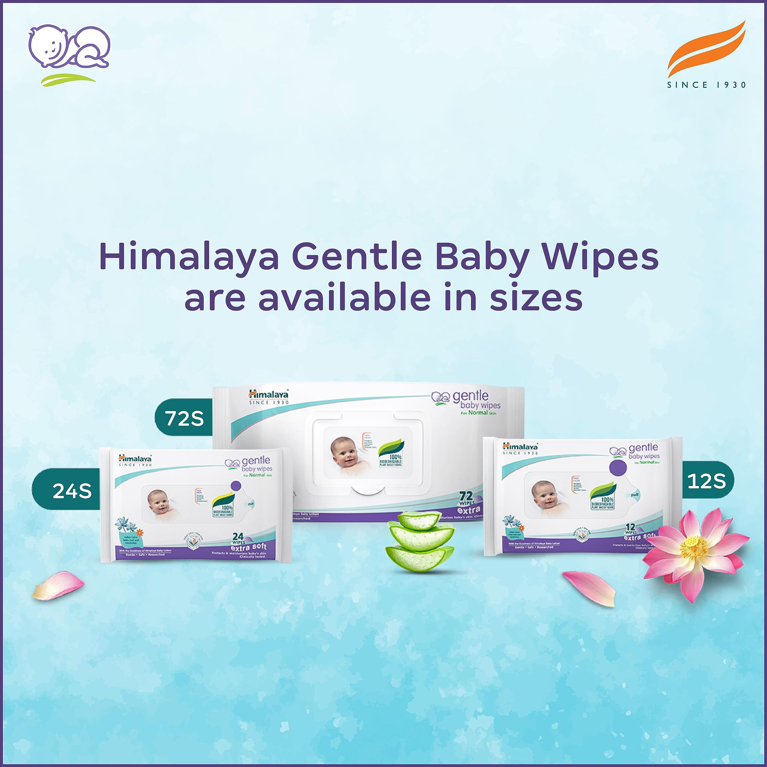 Himalaya Gentle Baby Wipes, 72 Wipes,White – view 7