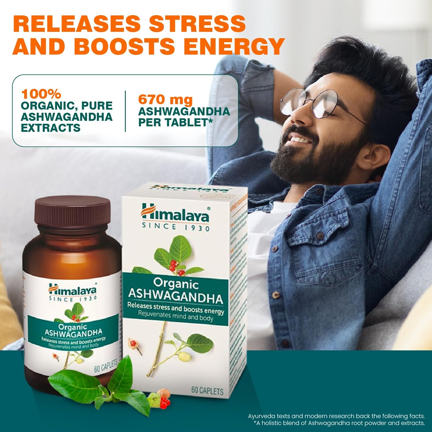 Himalaya Organic Ashwagandha 670mg Tablets, 30 Count – view 4