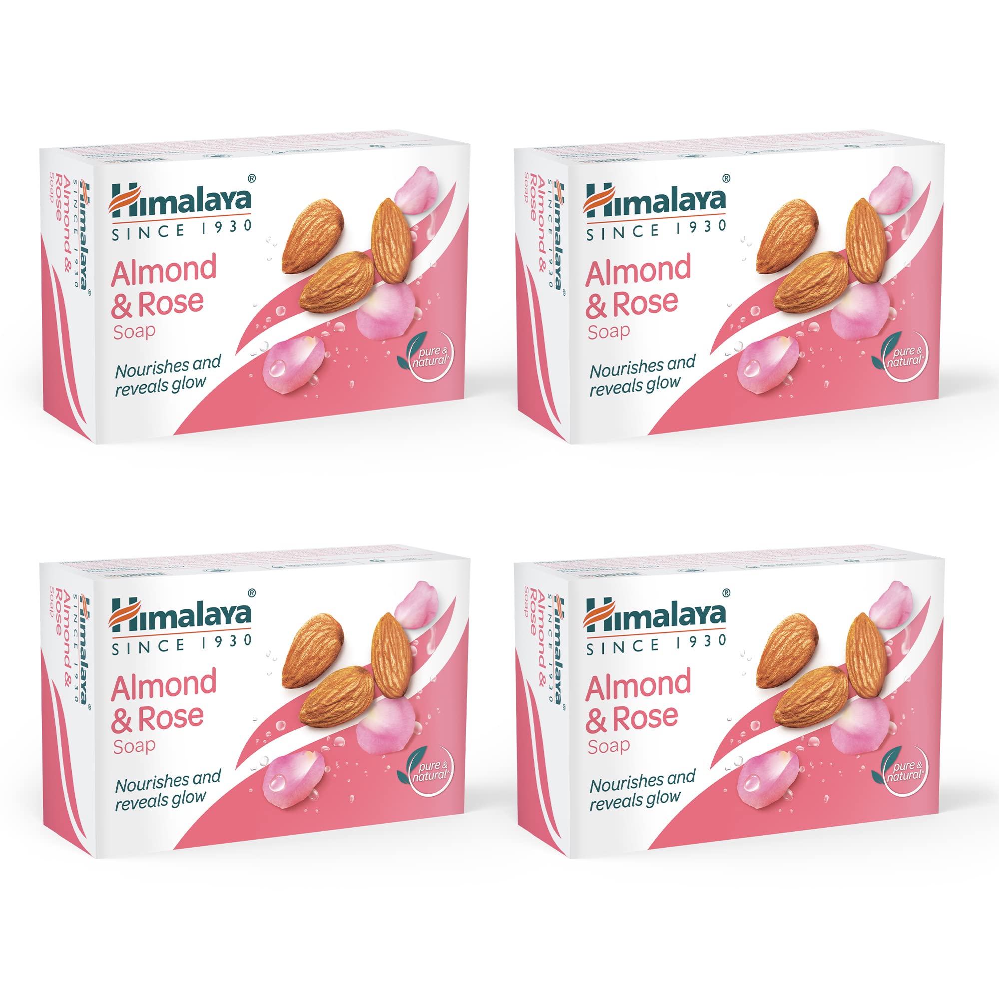 Box of Himalaya Almond & Rose Soap with four 125 g bars