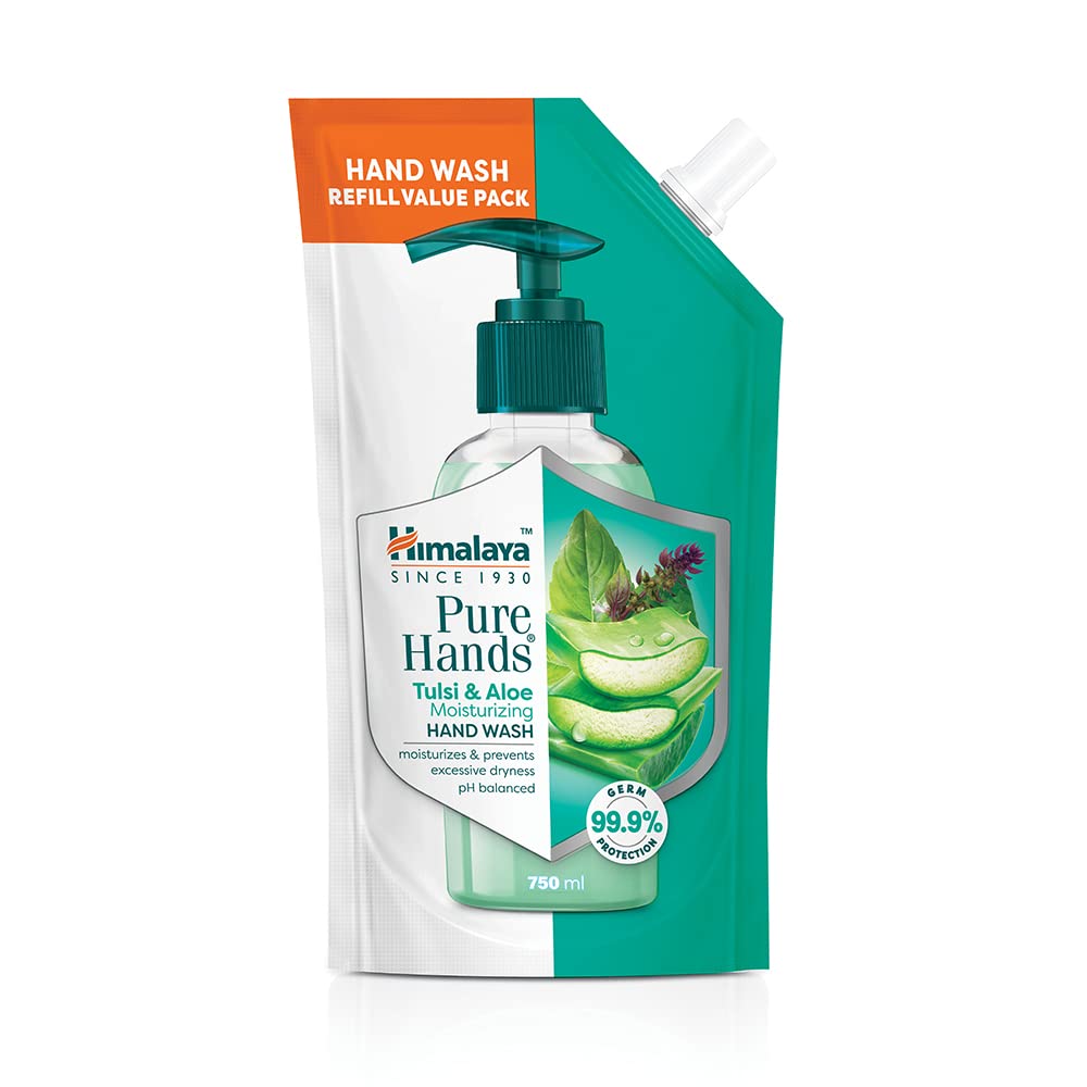 Himalaya hand wash refill pouch with tulsi and aloe vera