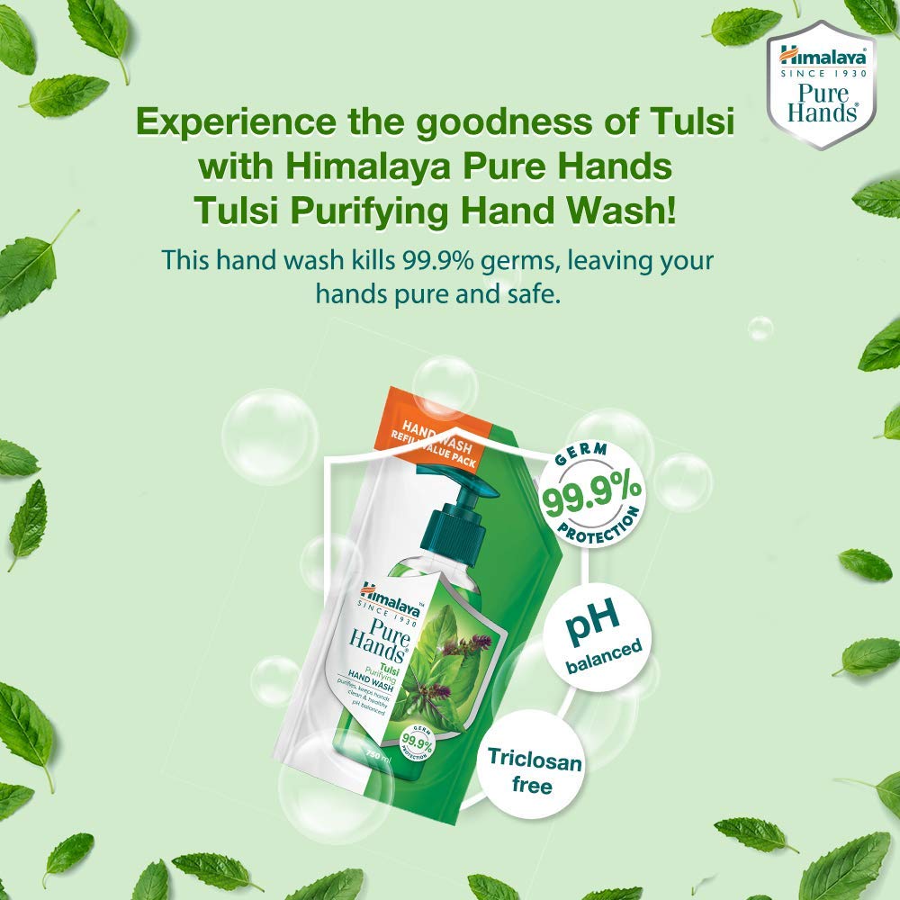 Himalaya Pure Hands Purifying Tulsi Hand Wash Refill 750 ml - Pack of 2, Green – view 3