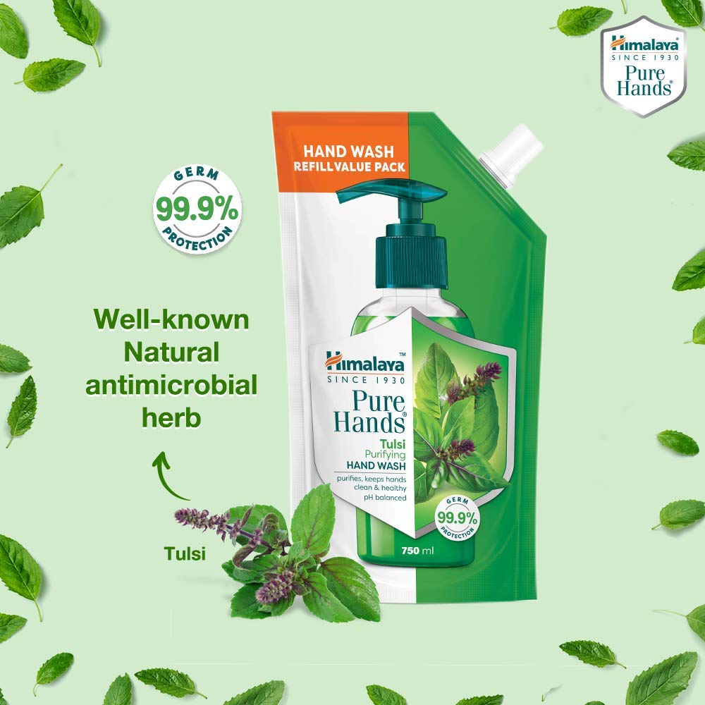 Himalaya Pure Hands Purifying Tulsi Hand Wash Refill 750 ml - Pack of 2, Green – view 4