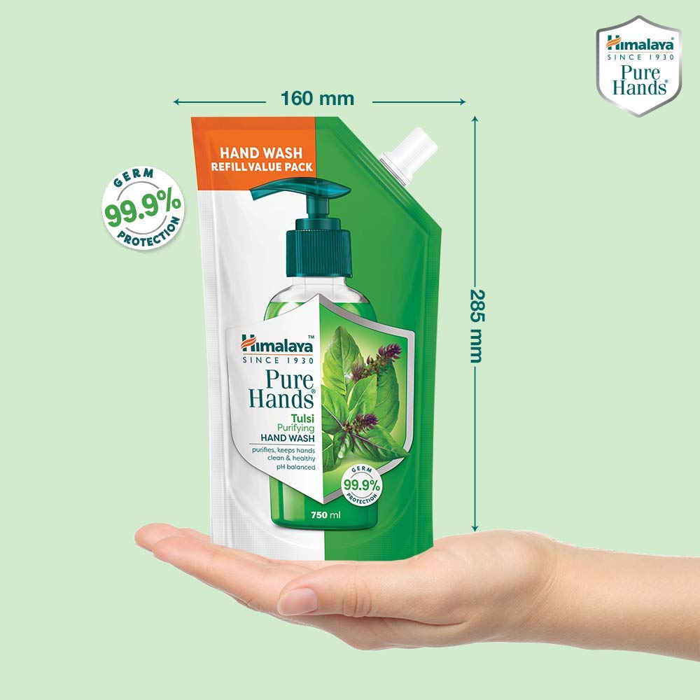 Himalaya Pure Hands Purifying Tulsi Hand Wash Refill 750 ml - Pack of 2, Green – view 5