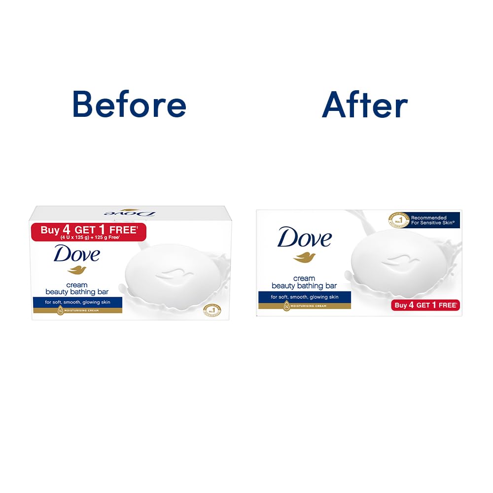 Dove Cream Beauty Bathing Soap Bar 125g (4+1 Free Combo) – view 3
