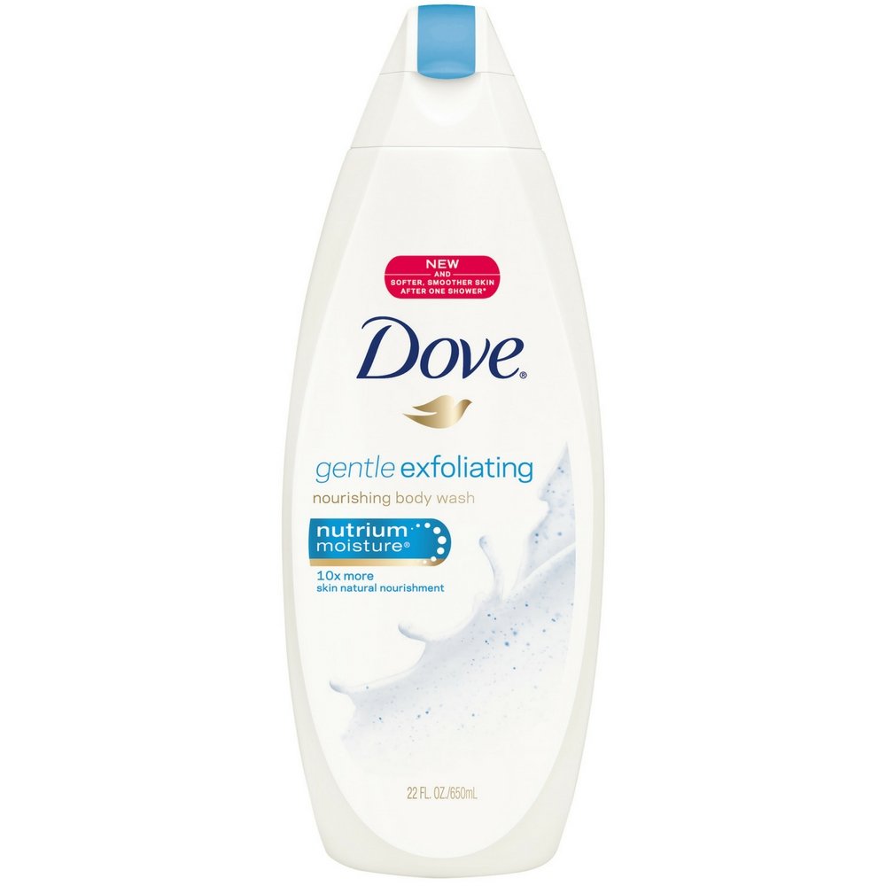 Dove aloe vera gentle exfoliating body wash bottle front view