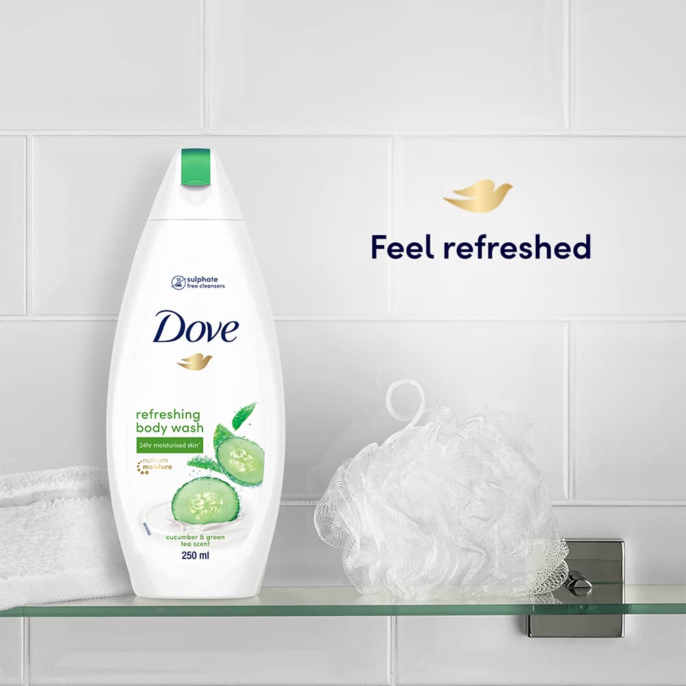 Dove Refreshing Body Wash, With Refreshing Cucumber And Green Tea Scent, For All Skin Type, Smoother Skin, 250 ml – view 6