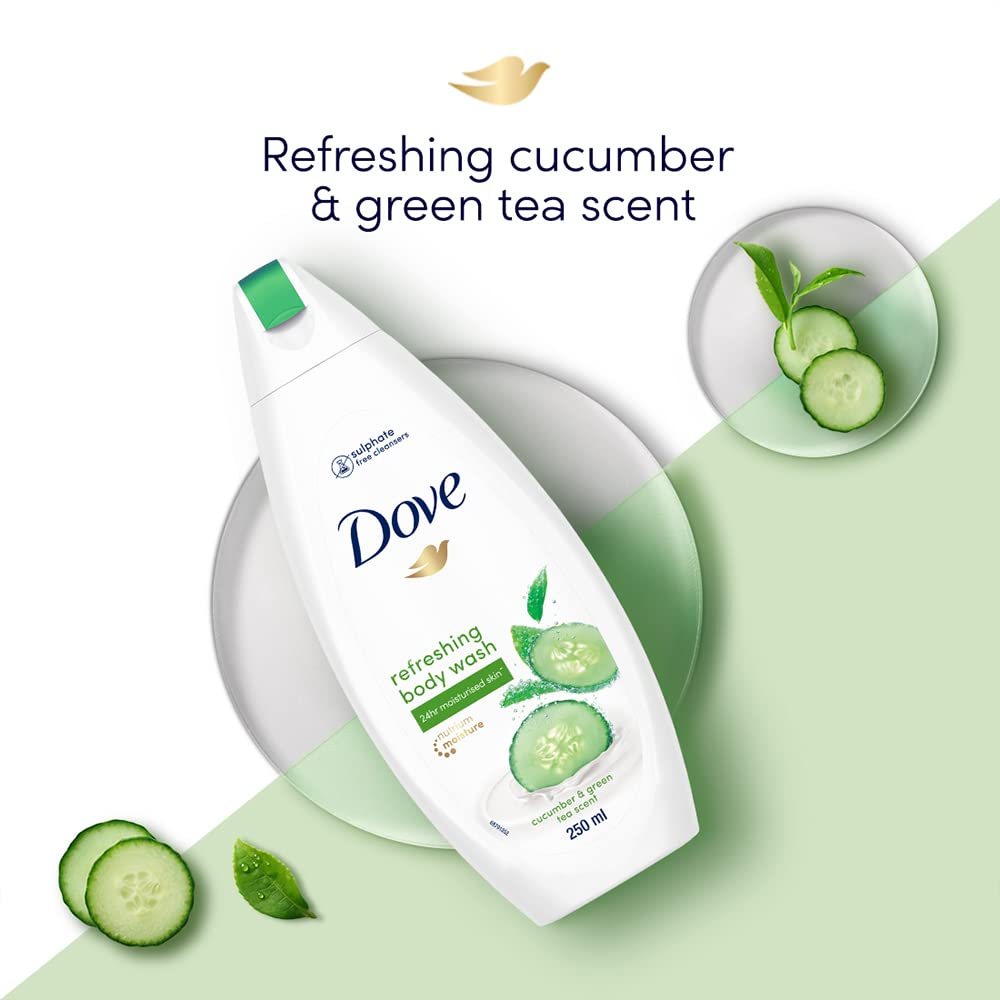 Dove Refreshing Body Wash, With Refreshing Cucumber And Green Tea Scent, For All Skin Type, Smoother Skin, 250 ml – view 7