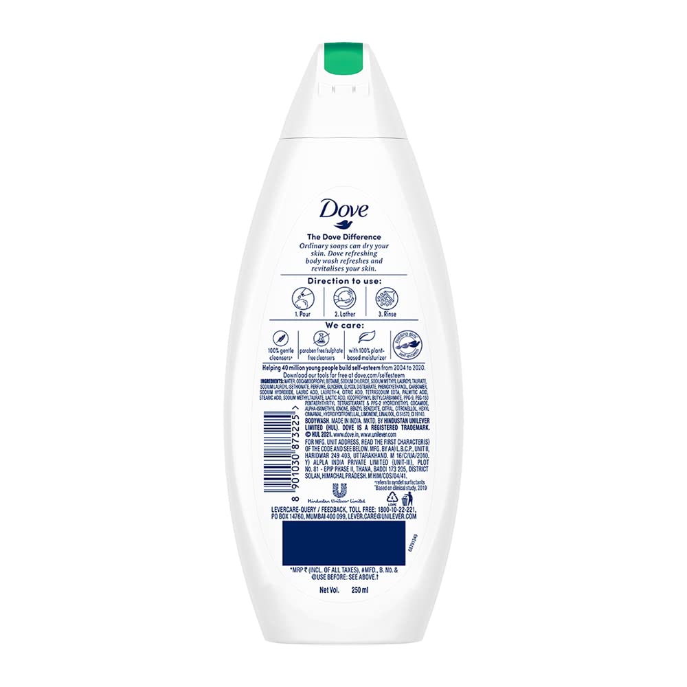 Dove Refreshing Body Wash, With Refreshing Cucumber And Green Tea Scent, For All Skin Type, Smoother Skin, 250 ml – view 8
