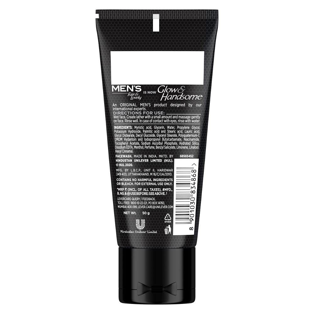 Fair & Lovely Glow & Handsome Instant Brightness Rapid Action Facewash 50g – view 2