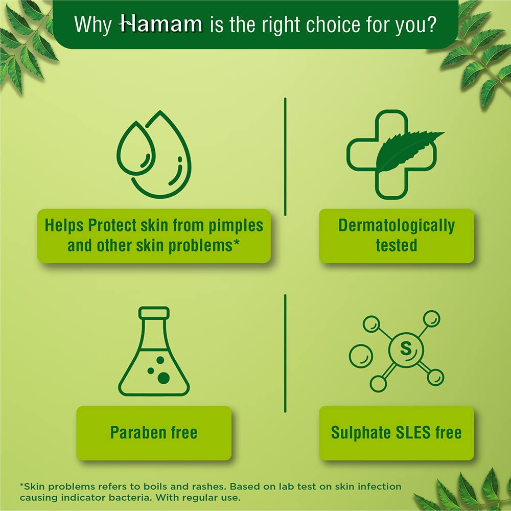 Hamam Neem Tulsi and Aloevera Soap Bar, 150g (Pack of 3, Save Rs. 10/-) – view 3