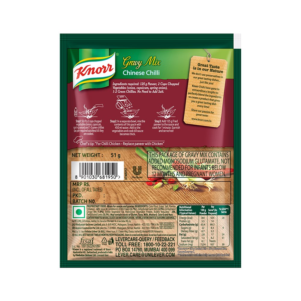 Knorr Chinese Chilli Gravy Mix, Serves 4, 51g – view 3