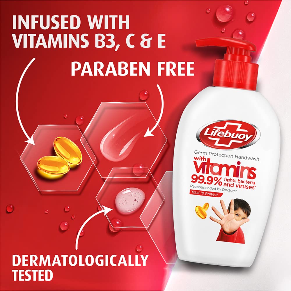Lifebuoy Total 10 Germ Protection Liquid Handwash, Fights Bacteria & Viruses, Maintains Hand Hygiene, 190 ml With Refill Pouch 185 ml Free – view 2