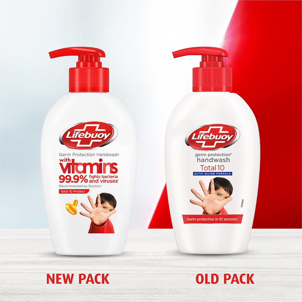 Lifebuoy Total 10 Germ Protection Liquid Handwash, Fights Bacteria & Viruses, Maintains Hand Hygiene, 190 ml With Refill Pouch 185 ml Free – view 6