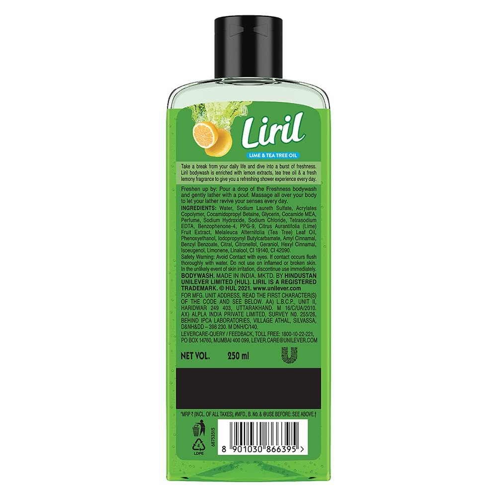 Liril Lemon & Tea Tree Body Wash, 250ml, Refreshing Liquid Shower Gel for Bathing for Men & Women, Refresh and Rejuvenate with Liril Body Wash – view 6