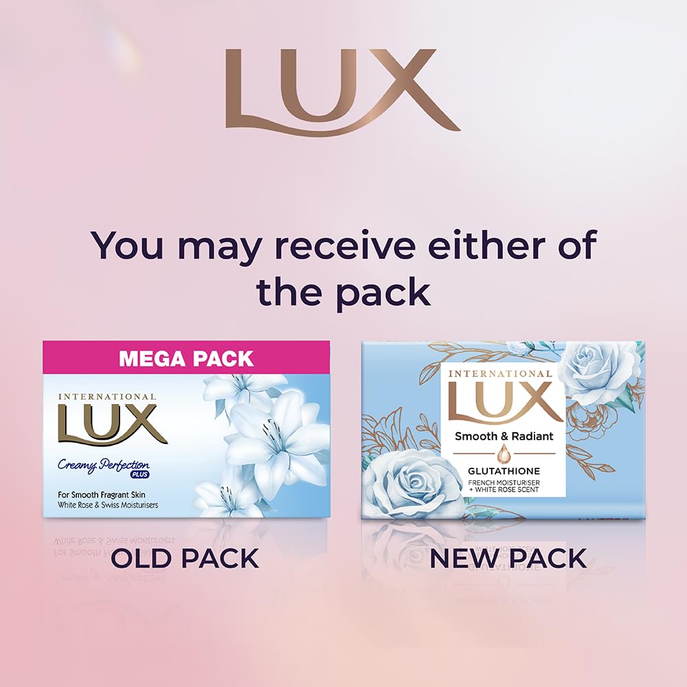 Lux International Smooth & Radiant Bathing Soap, White Rose, 4 Bars, 500 g – view 2