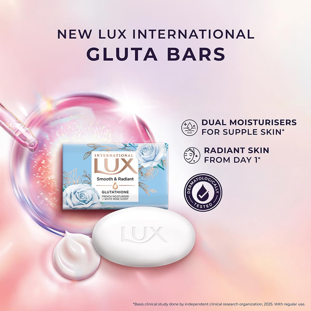 Lux International Smooth & Radiant Bathing Soap, White Rose, 4 Bars, 500 g – view 3