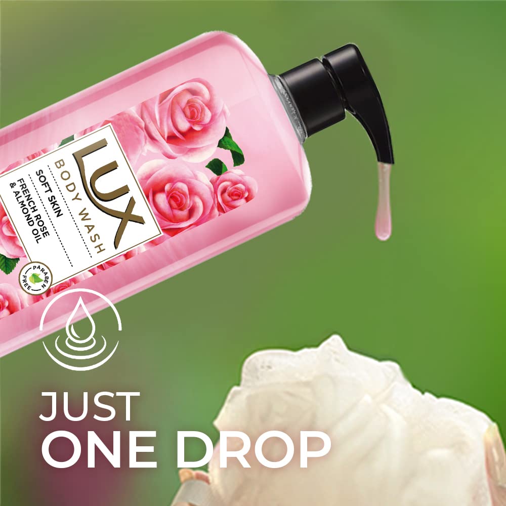 Lux Body Wash Soft Skin French Rose & Almond Oil Super Saver XL Pump Bottle with Long Lasting Fragrance, Glycerine, Paraben Free, Extra Foam, 750 ml – view 3