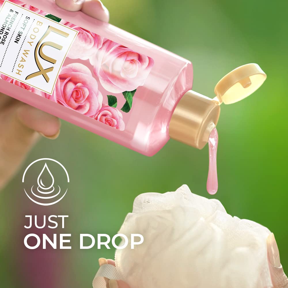 LUX Shower Gel, French Rose Fragrance & Almond Oil Bodywash, With Glycerine For Soft & Glowing Skin, Paraben Free, 245 ml – view 3