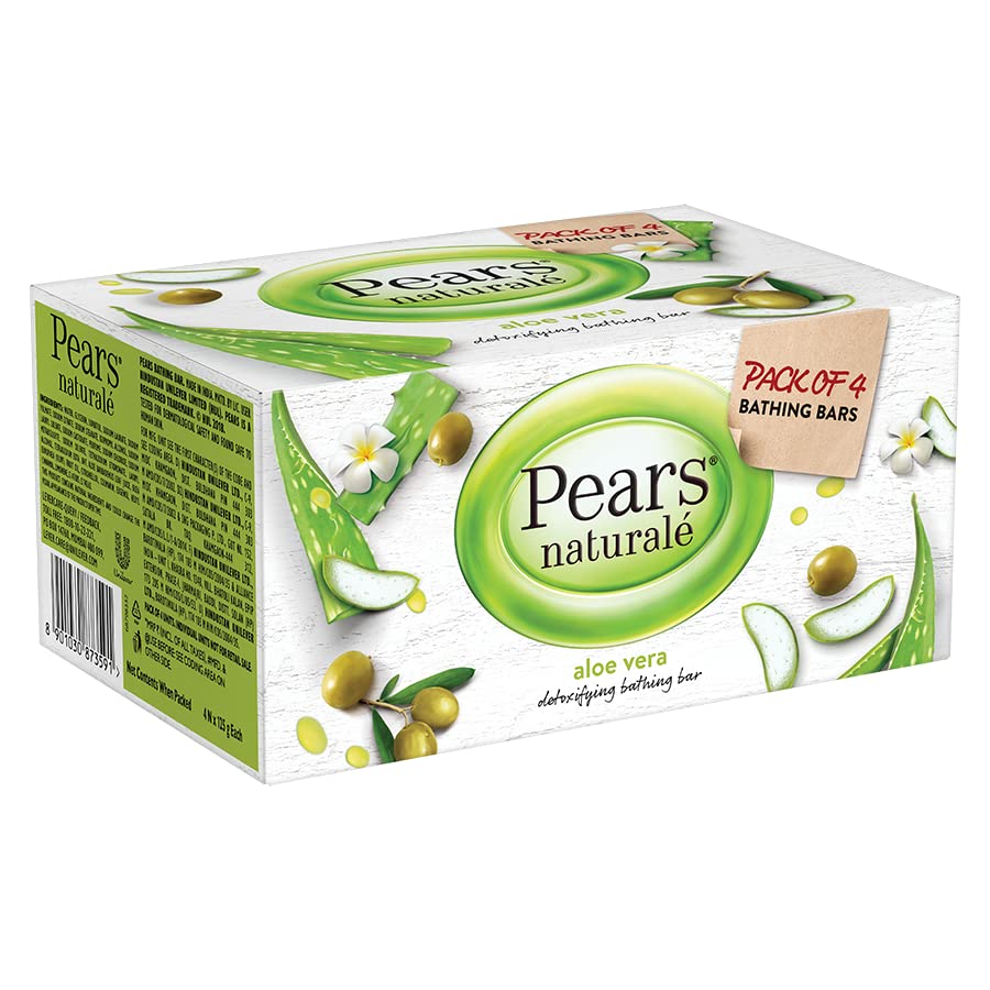 Pears Naturalé Detoxifying Soap Bar, Aloe Vera, 125g (Pack of 4) – view 4