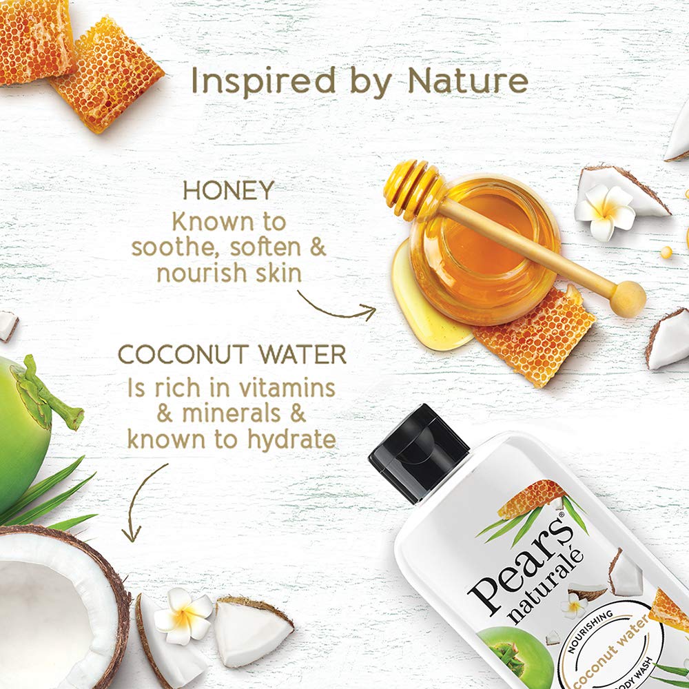 Pears Naturale Nourishing Coconut Water Body Wash 250 ml, 100% Natural Ingredients, Liquid Shower Gel with Honey for Glowing Skin - Paraben Free – view 6