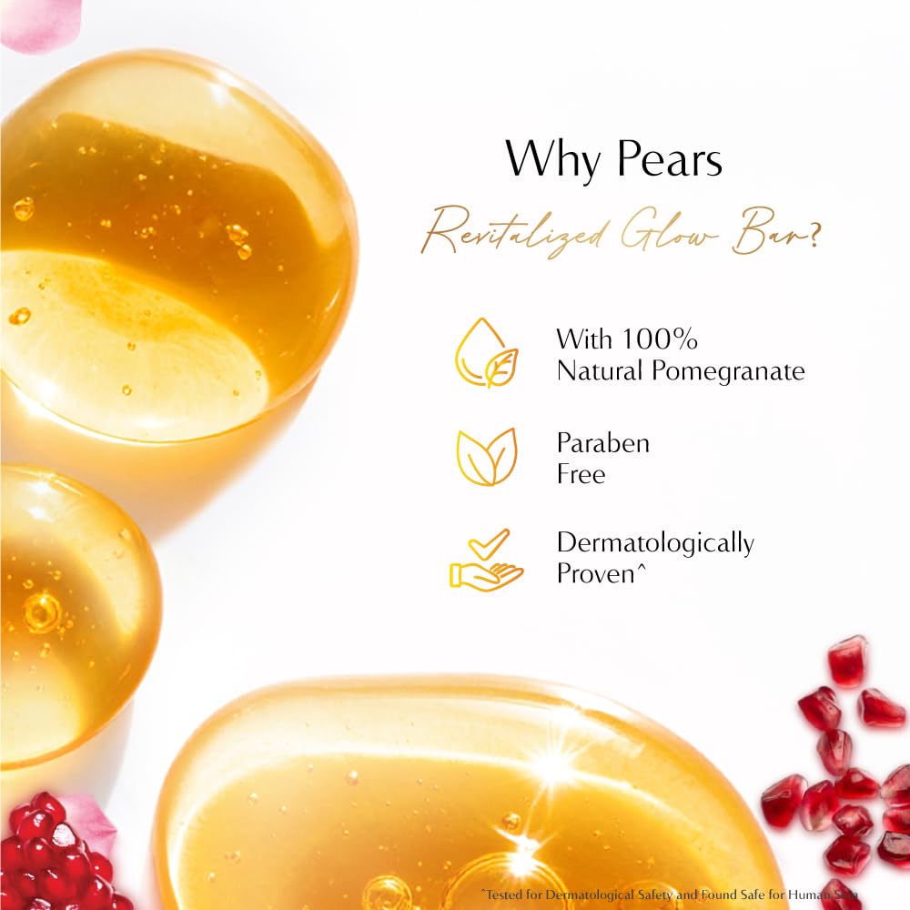 Pears Original Glycerin Soap Bar Revitalized Glow with 98% Pure Glycerin & Pomegranate, 125 g x 4 – view 7