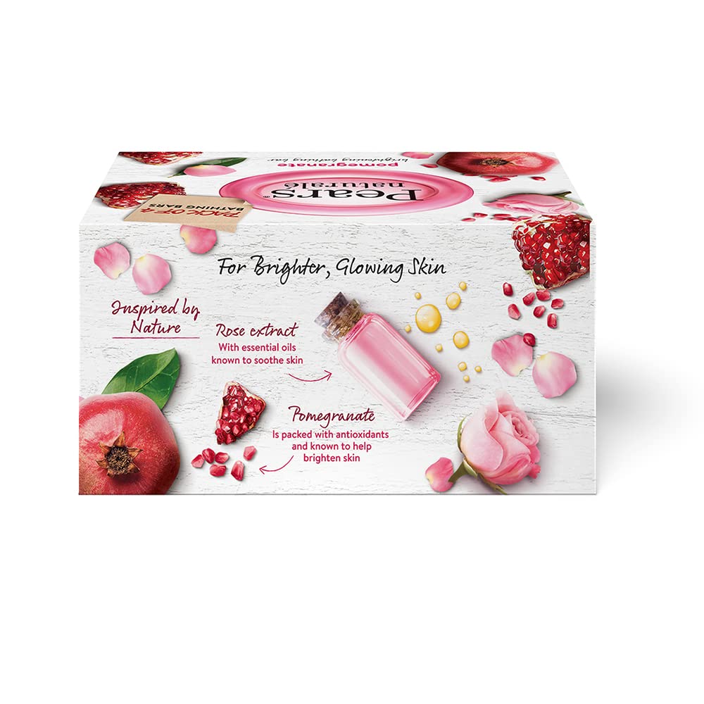 Pears Natural Pomegranate Brightening Bathing Soap Bar, 125 g (Pack of 4) – view 3