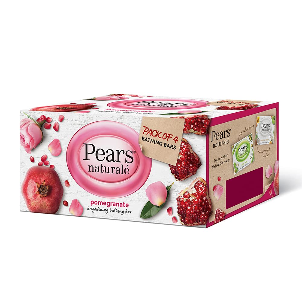 Pears Natural Pomegranate Brightening Bathing Soap Bar, 125 g (Pack of 4) – view 4