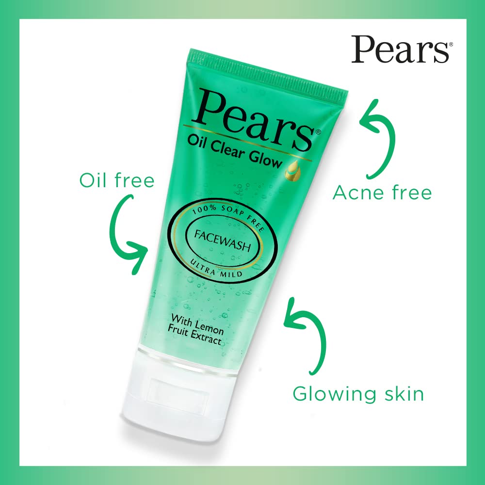 Pears Oil Clear Gentle Ultra Mild Daily Cleansing Facewash For Oil Free Matte Look, Ph Balanced, 100% Soap Free, Pure Lemon Flower Extract, 60g – view 2