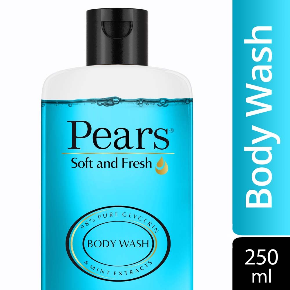 Pears Soft and Fresh Body Wash 250 ml, 98% Pure Glycerin, Liquid Shower Gel crafted with Mint Extracts for Refreshed Skin, No Paraben & 100% Soap Free – view 2