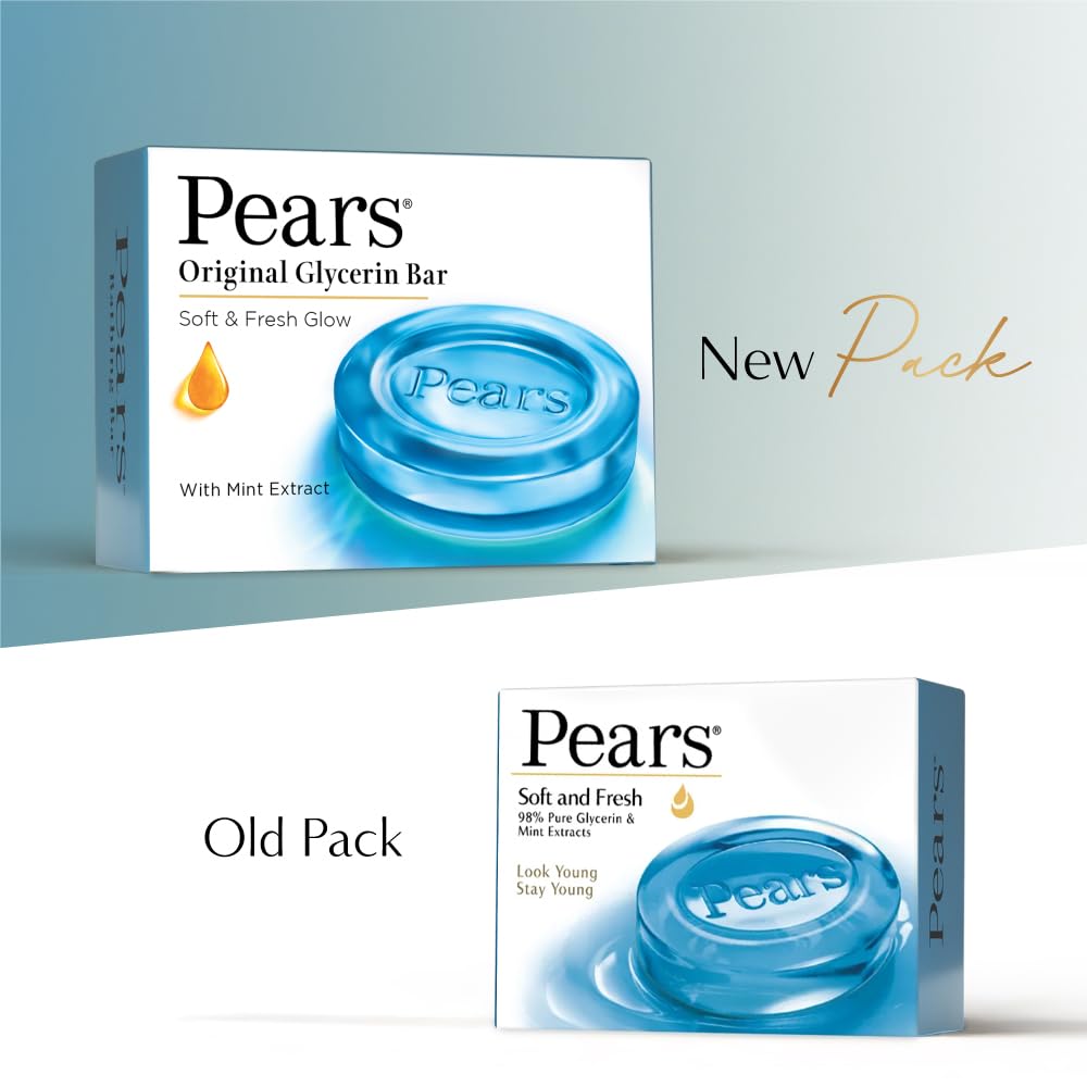 Pears Original Glycerin Soap Bar Soft & Fresh Glow, Mint, 125 g x 4 – view 7