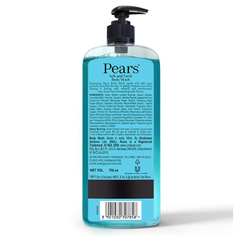 Pears Soft & Fresh Shower Gel SuperSaver XL Pump Bottle with 98% Pure Glycerine, 100% Soap Free and No Parabens, 750 ml – view 8