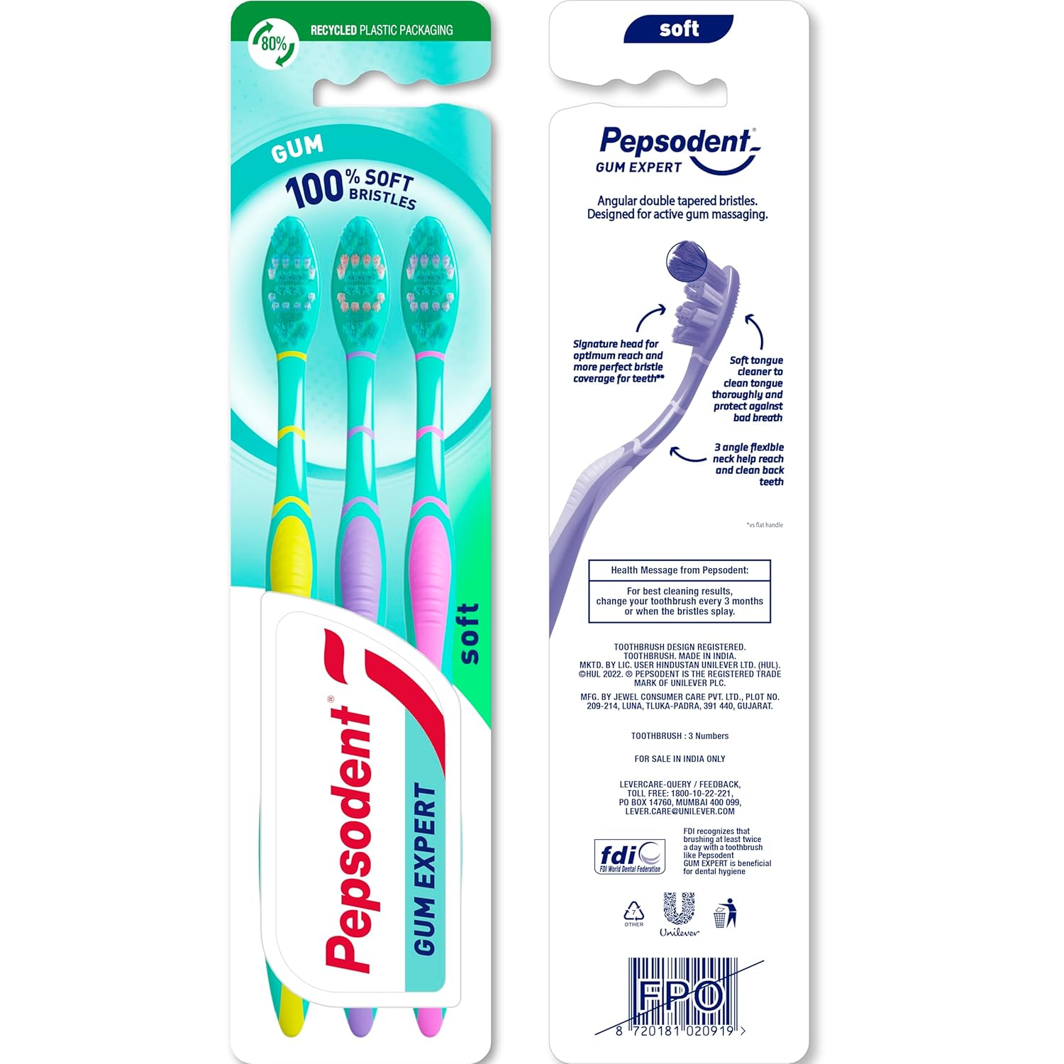 Pepsodent Gum Expert Toothbrush (Buy 2 Get 1 Free) 3 pcs