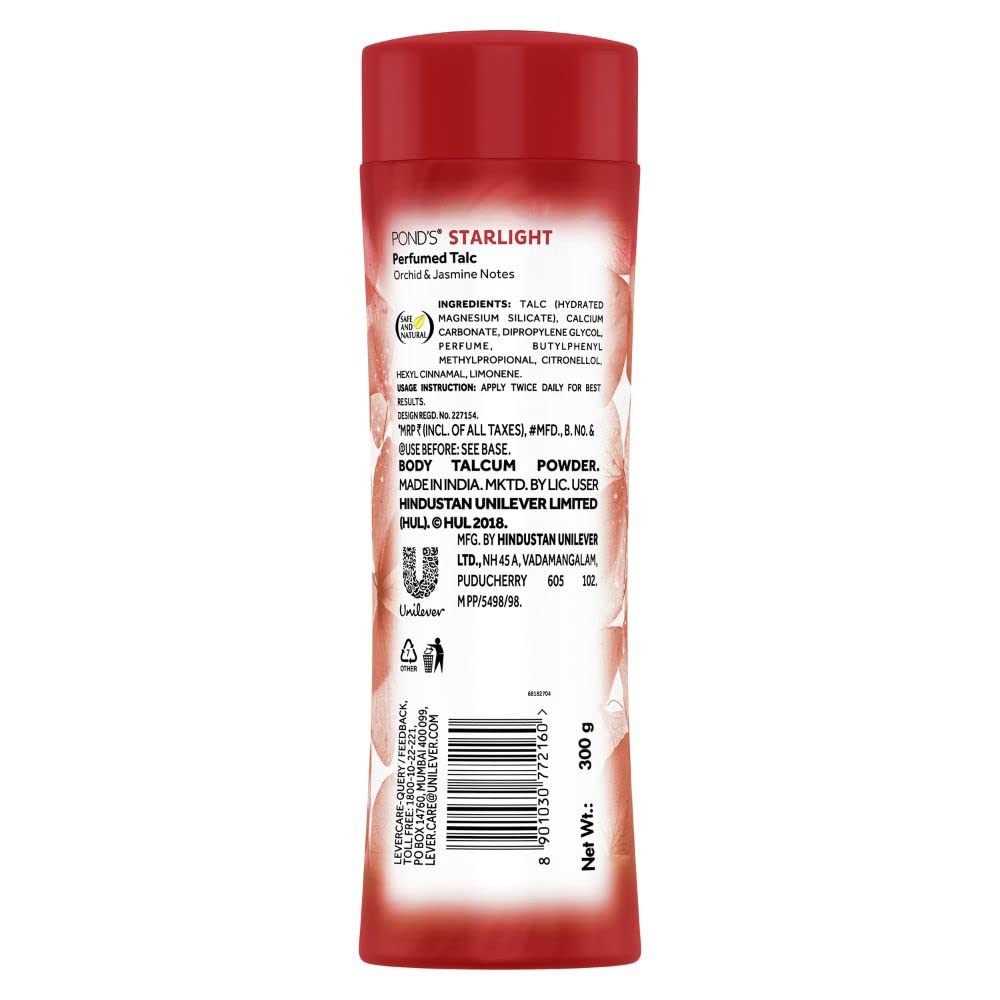 POND'S Starlight Perfumed Talc Powder, Orchid & Jasmine Notes, 300 g – view 2