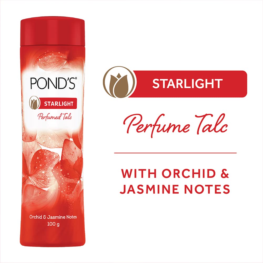 POND'S Starlight Perfumed Talc Powder, Orchid & Jasmine Notes, 300 g – view 6