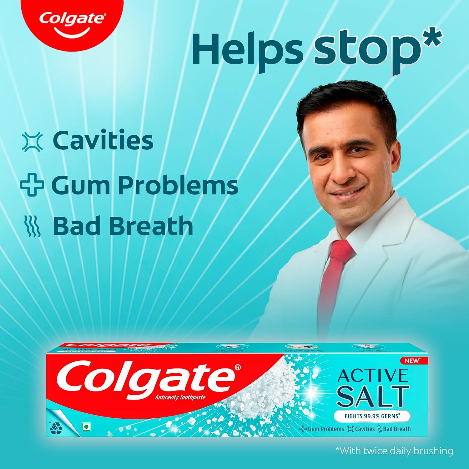 Colgate Active Salt Toothpaste, 2 x 200g + 1 x 100g – view 8