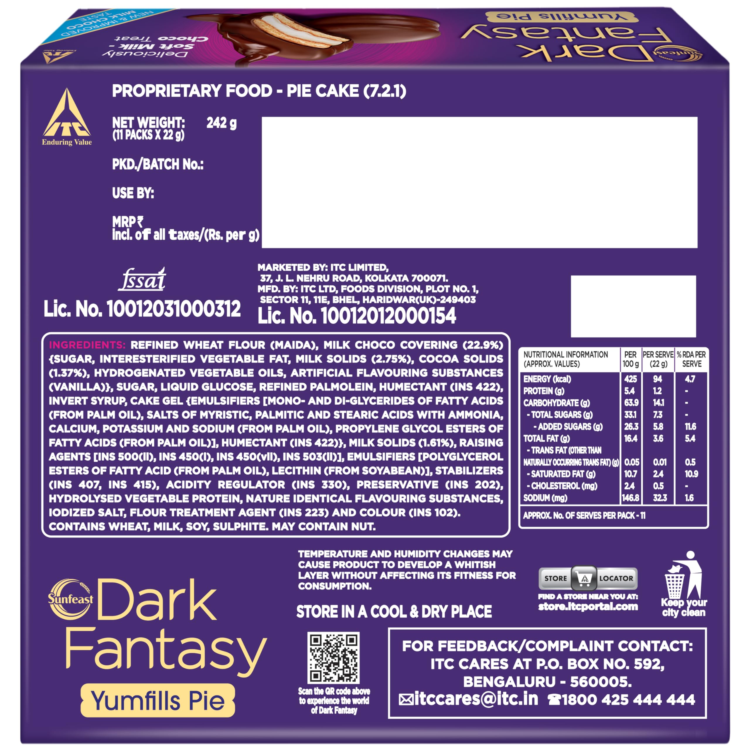 Sunfeast Dark Fantasy Yumfills, 242g, Rich Chocolate Pie Cake – view 2