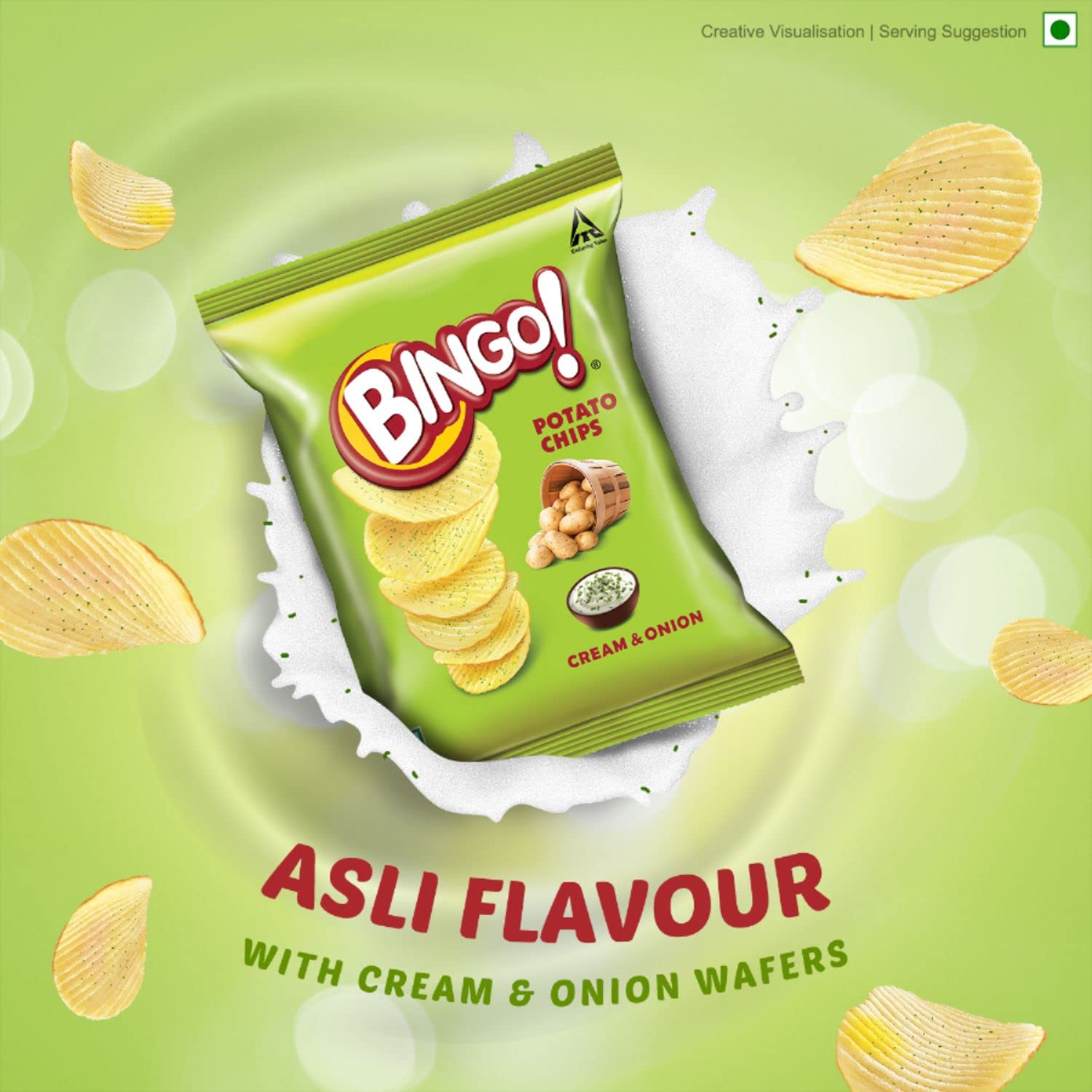 Bingo! Potato Chips - Cream & Onion Chips - Crispy & Crunchy Chips Pack for Snacks – 50g – view 5