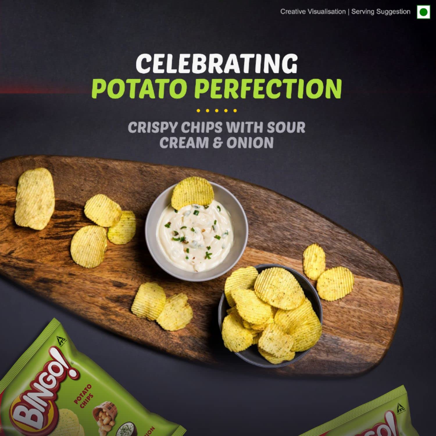 Bingo! Potato Chips - Cream & Onion Chips - Crispy & Crunchy Chips Pack for Snacks – 50g – view 6
