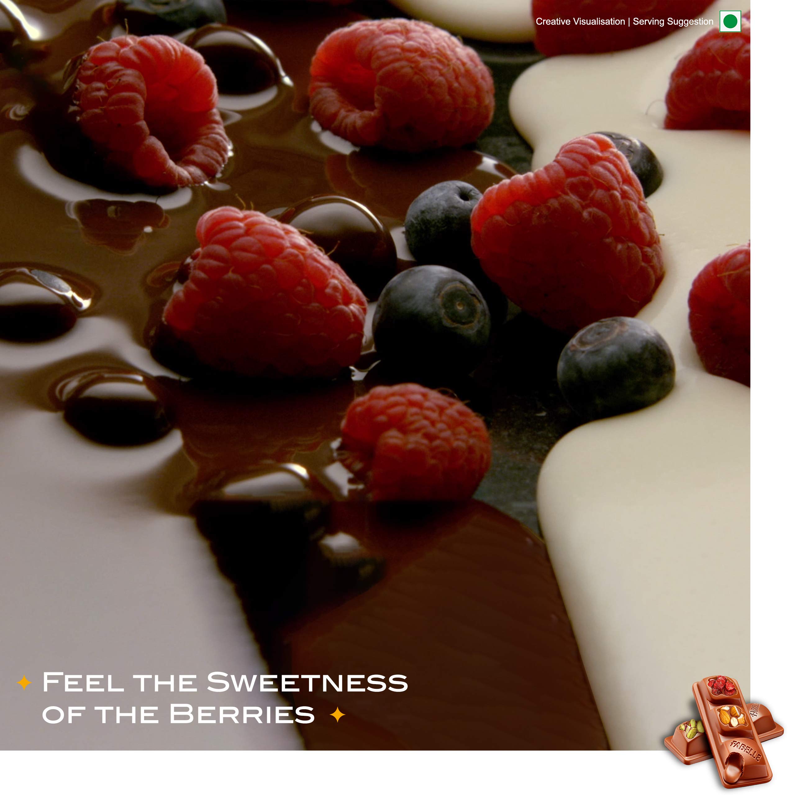 Fabelle Open Secret - Milk, Centre- Filled Luxury Chocolate Bar Topped with Visible Nuts & Berries, 121g – view 5