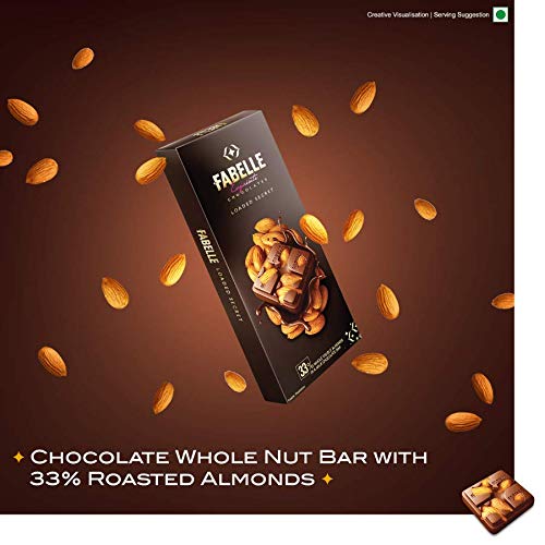 Fabelle Loaded Secret, 33% Whole Visible Almonds in Luxury Milk Chocolate Bar 114g – view 3